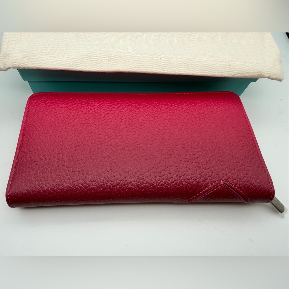 Tiffany & Co. New red black ombré leather L zip wallet - Picture 7 of 12